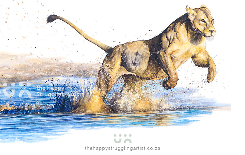 fine art wildlife print of lion