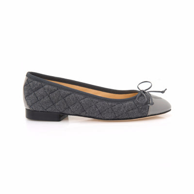 Grey Quilted Flannel Ballet Flat – L'bardi