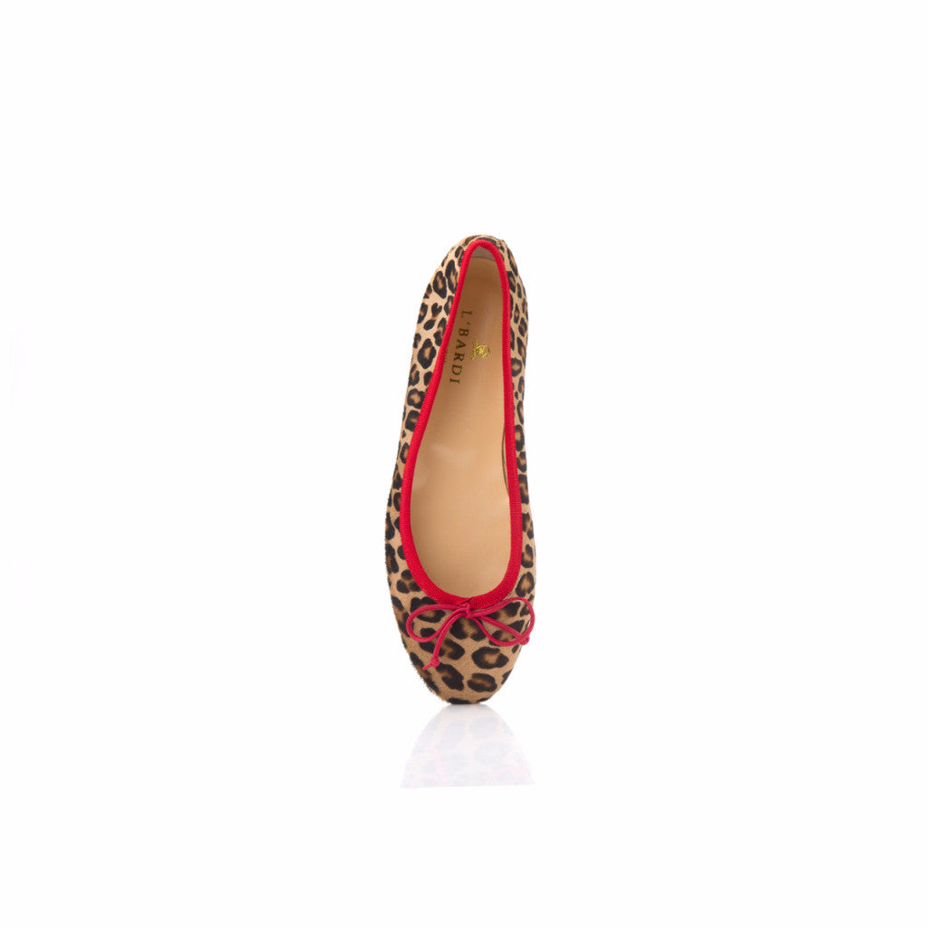 calf hair leopard ballet flats