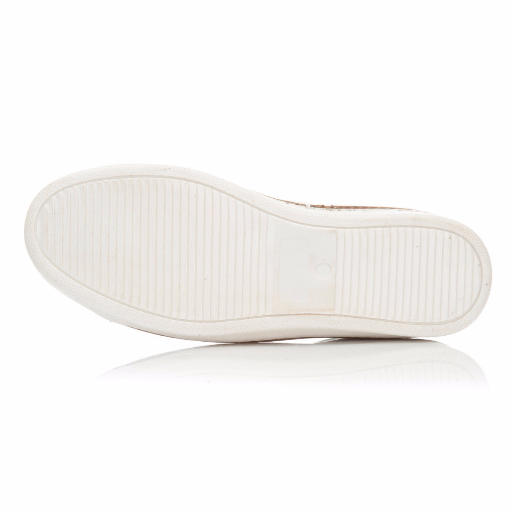 Bianco and Sabbia Hand Woven Leather Sneaker – L'bardi