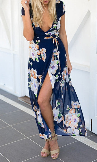 FLORAL MAXI WRAP DRESS – Koogal