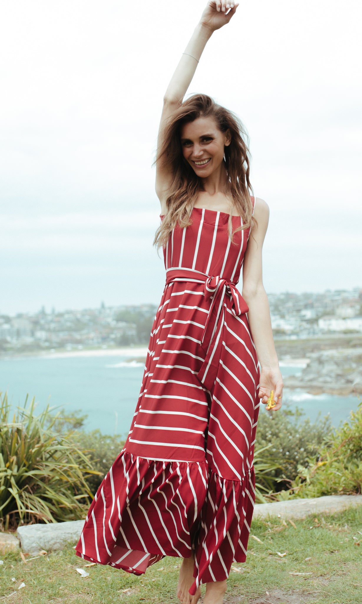 candy stripe maxi dress