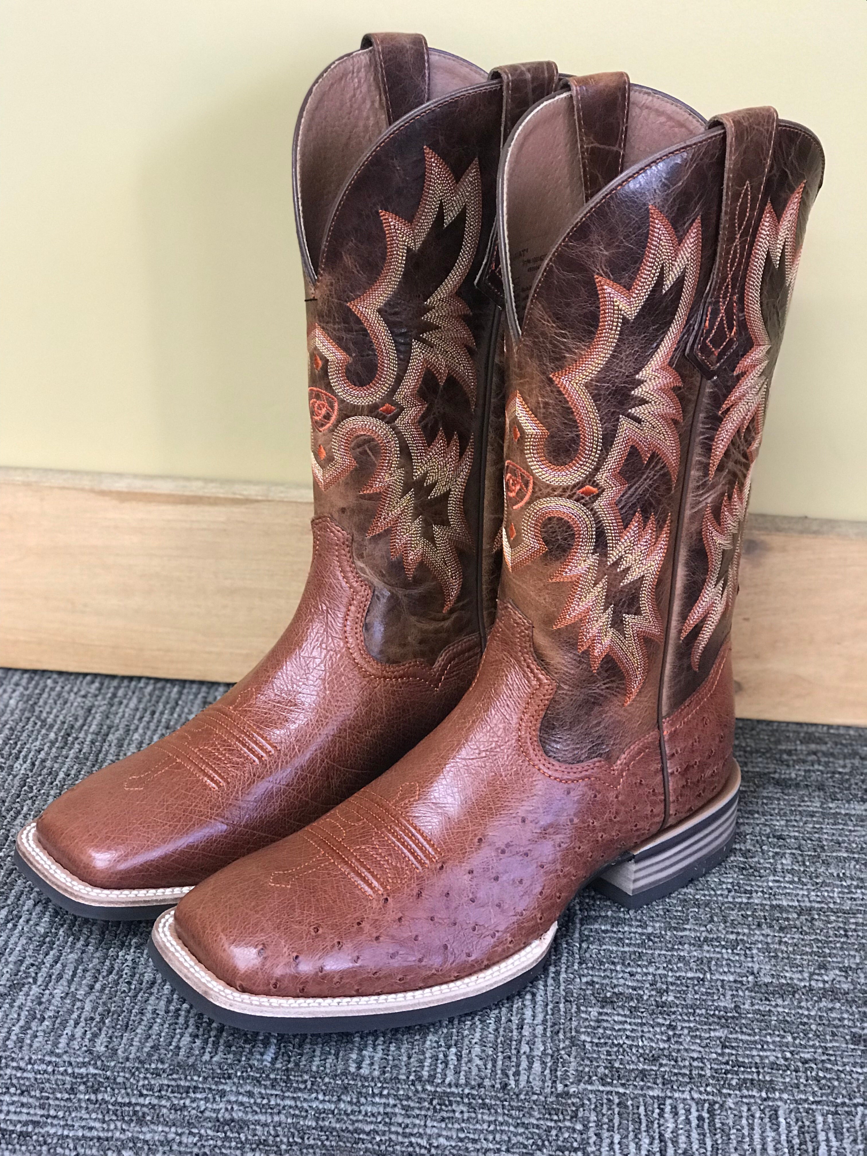 ariat ostrich boots square toe
