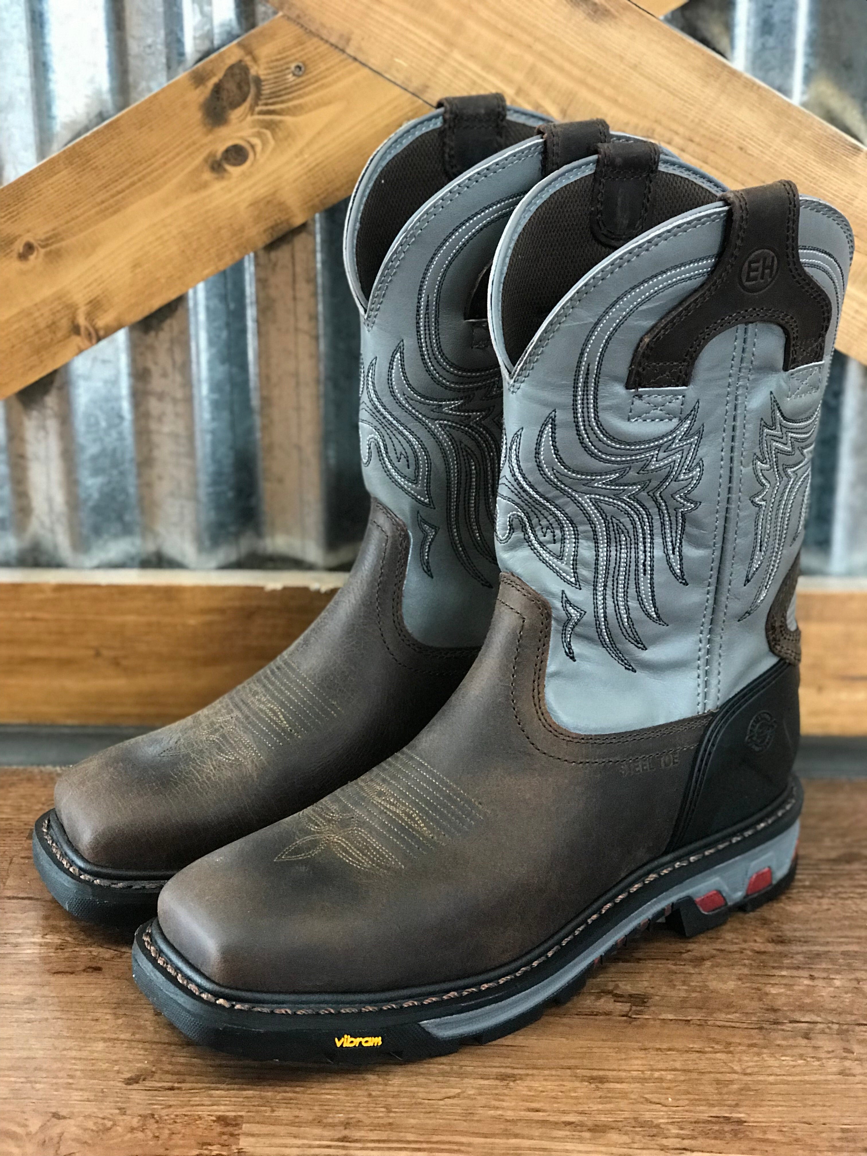 justin square steel toe work boots