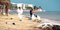 CSI searching beach in Cancun shooting