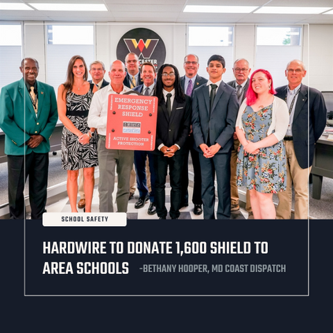 HARDWIRE TO DONATE 1,600 SHIELDS TO AREA SCHOOLS_ARTICLE BY BETHANY HOOPER, MD COAST DISPATCH