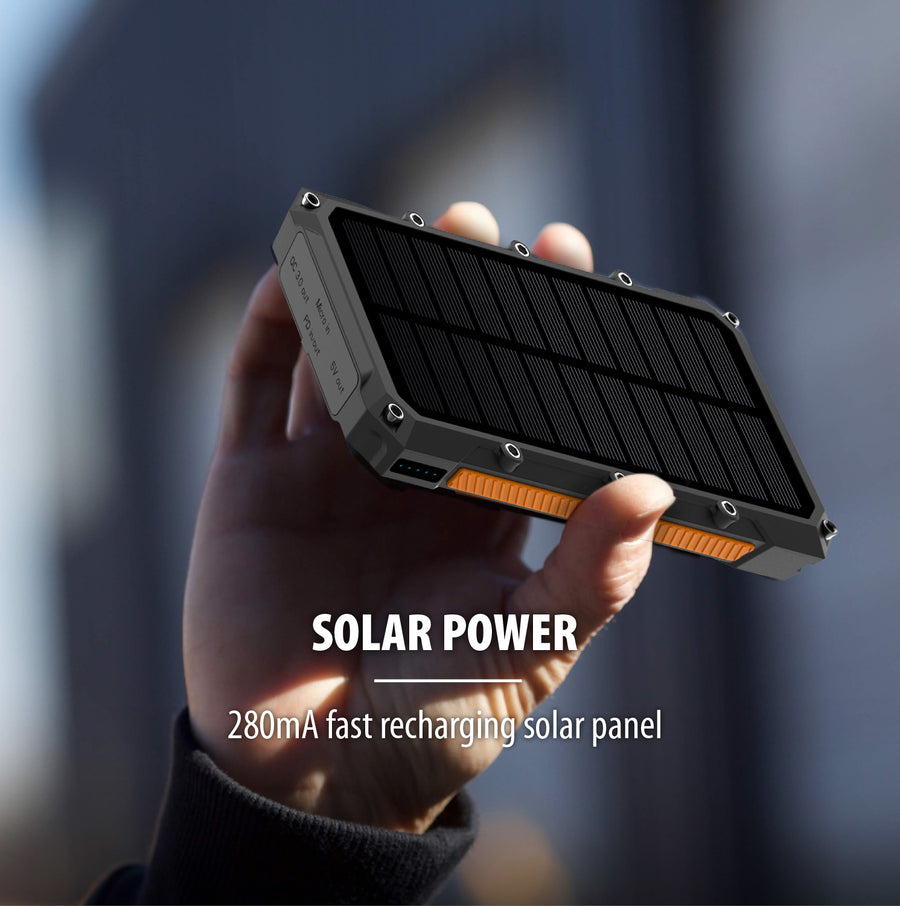 10,000 mAh Solar Charger & Wireless Portable Power Bank - ROC10 –  ToughTested