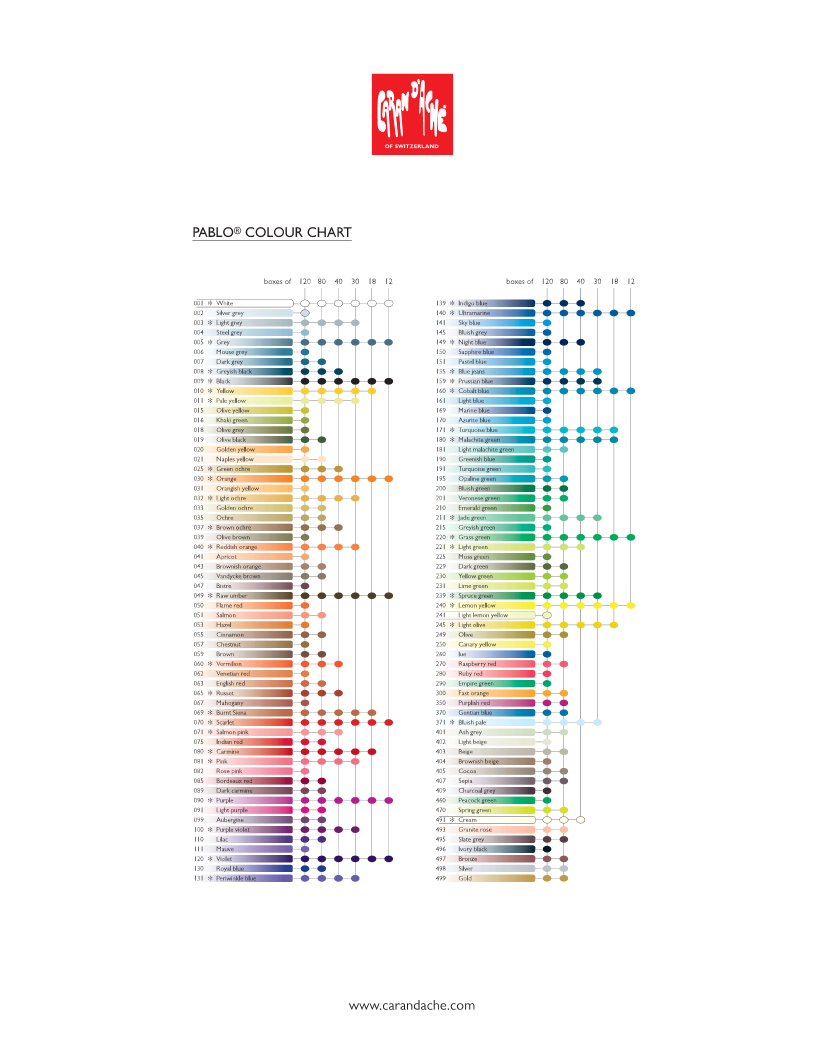 Supracolor Color Chart