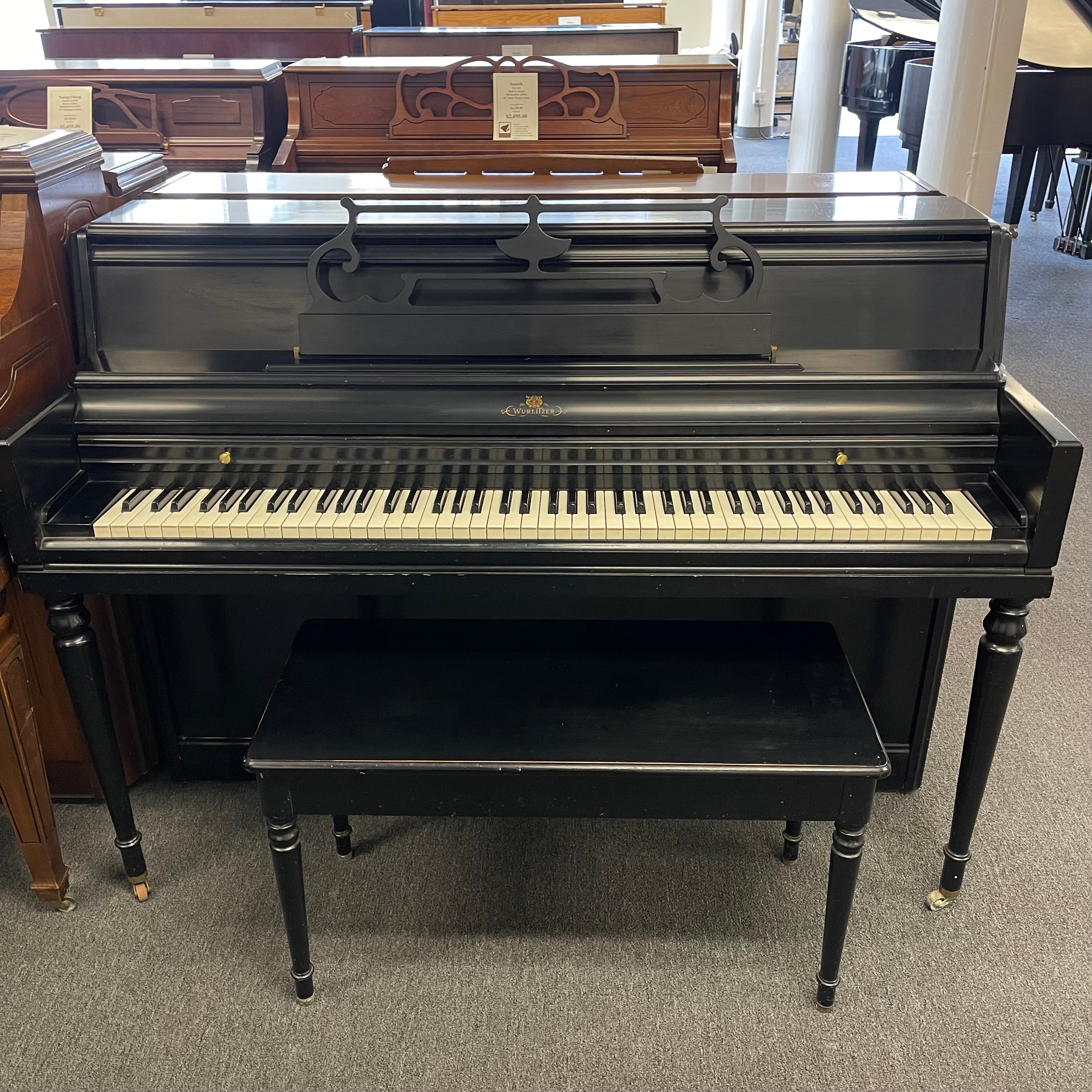 ebony wurlitzer spinet piano