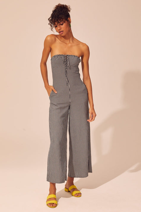 solid and striped jumpsuit