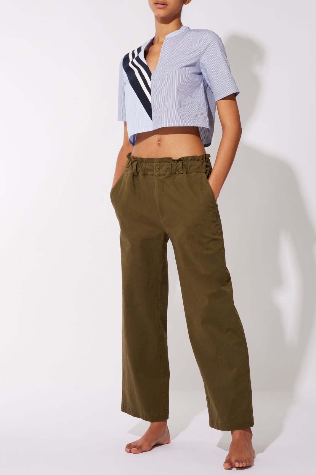 The Elly Pant Solid Striped