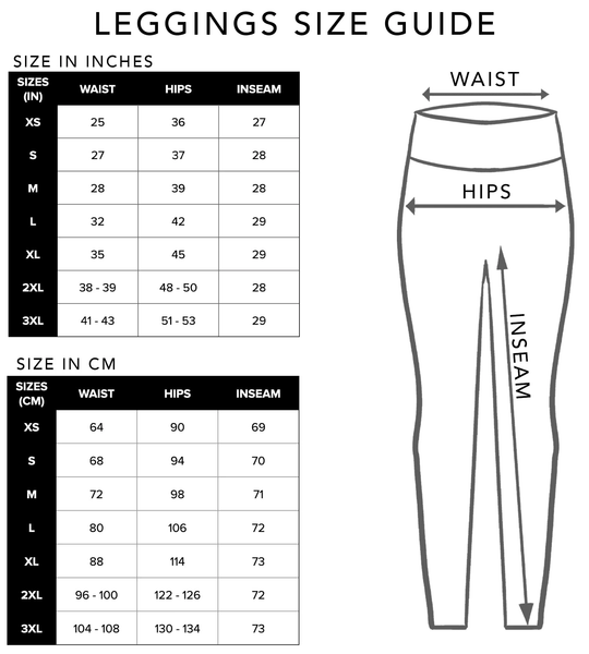 Leggings Size Chart – Vastitch