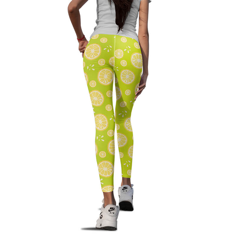 Lemon Leggings, Summer Leggings, Yoga Pants, Workout Leggings, Printed  Leggings, Lime Fruit Leggings, Gym Leggings, Yoga Wear, Yoga Shorts 