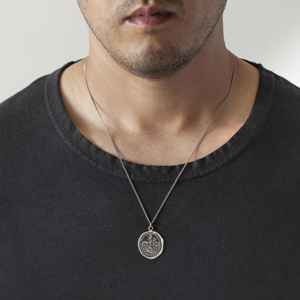 Wolf Necklace Mens Wolf Pendant in Silver by Proclamation Jewelry