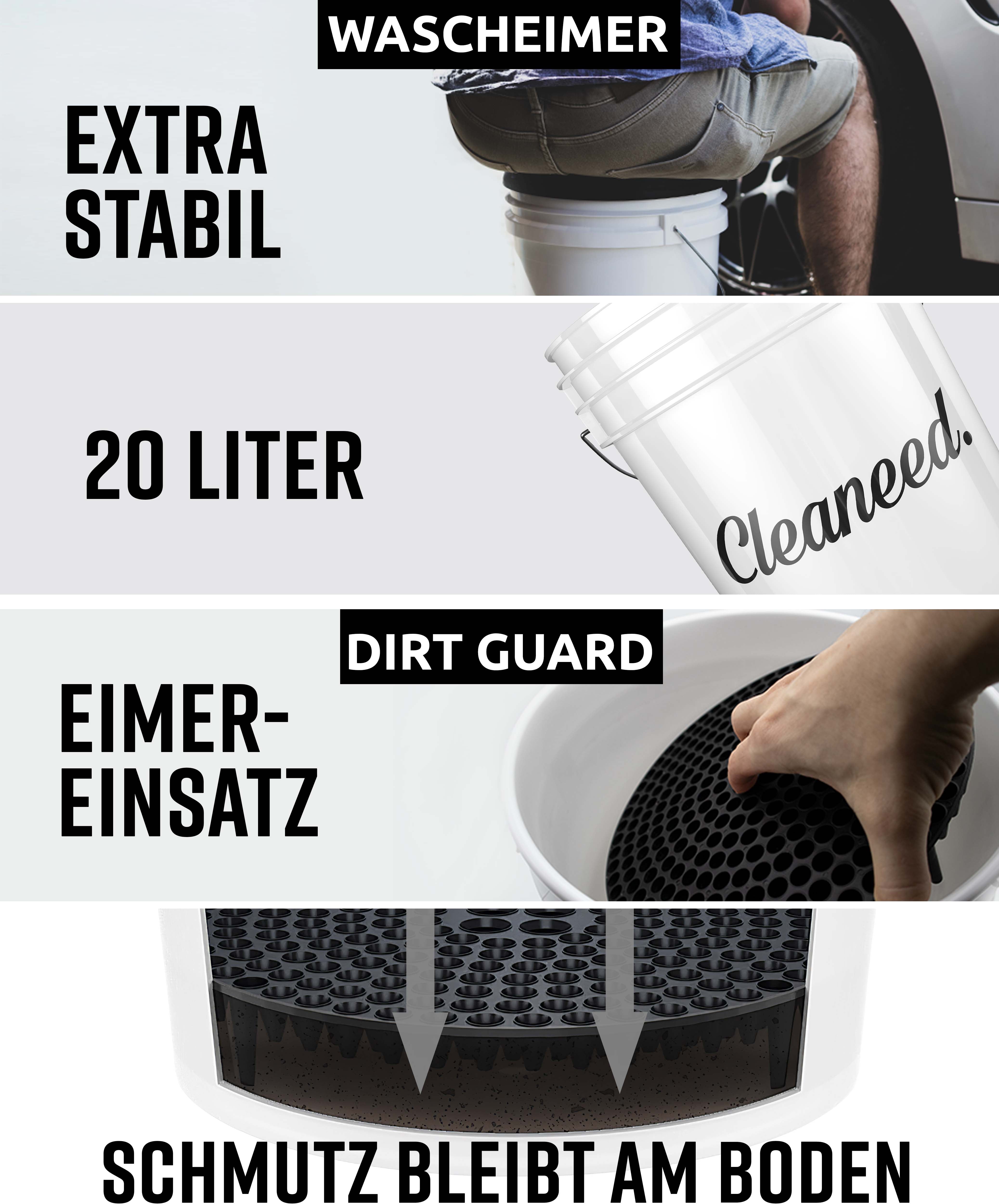 Cleaneed Premium Profi Auto Reinigungsset [26 Teile] Auto-Reinigungsmittel  (Umfassendes Autopflege Set, [26-St. Alles für die Reinigung und Pflege  deines Autos Autowasch, Auto Putz Set, Autoreinigung)