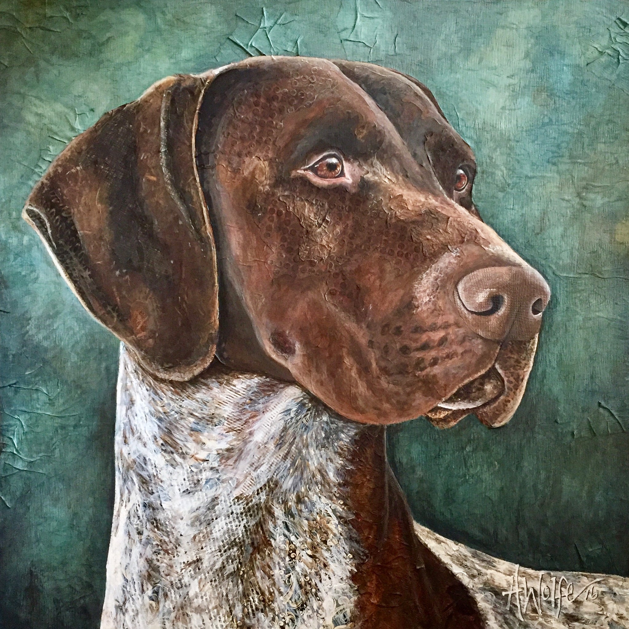 Cj German Shorthaired Pointer Heather Wolfe Art