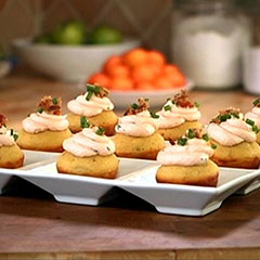Bacon corn muffins with savory cream cheese frosting