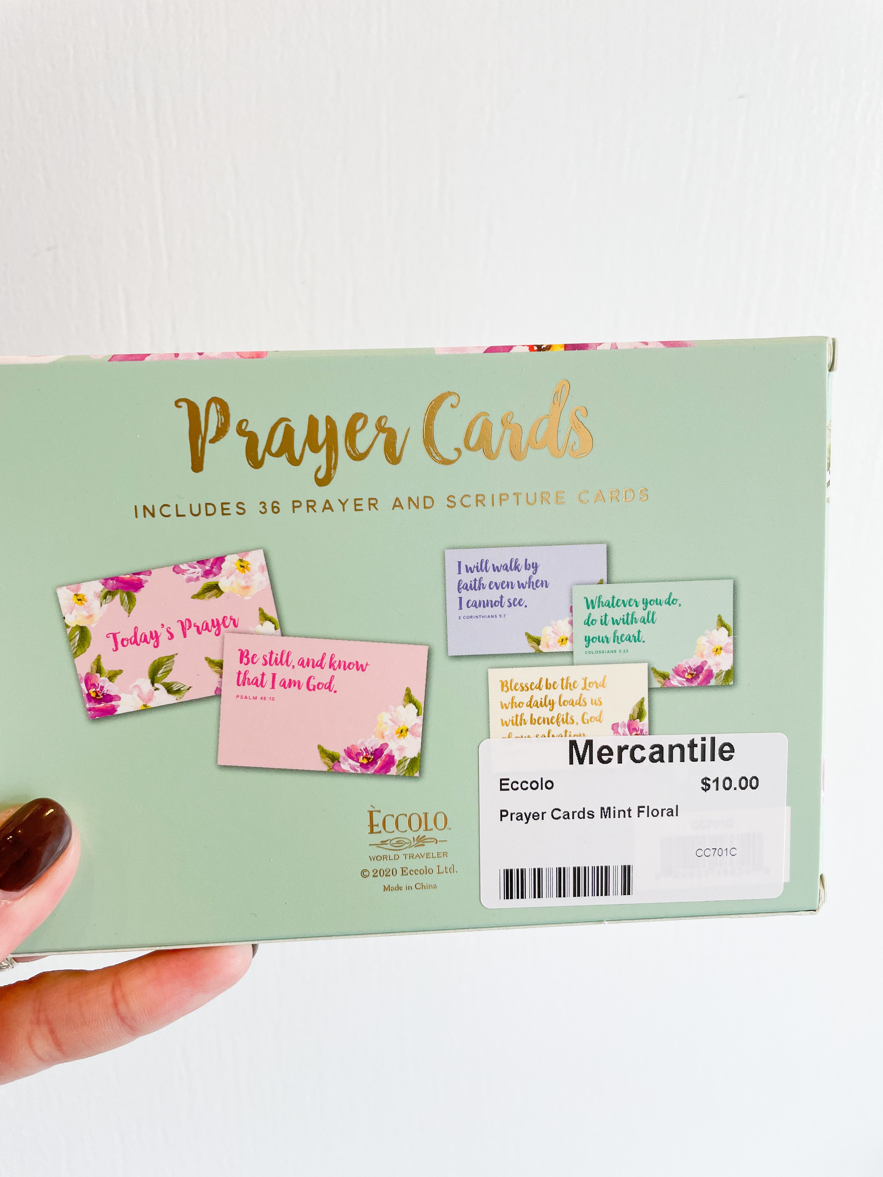 Prayer Cards Mint Floral