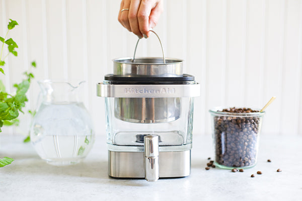 Making another batch of cold brew coffee in my @KitchenAid cold brew m, kitchen aid cold brew