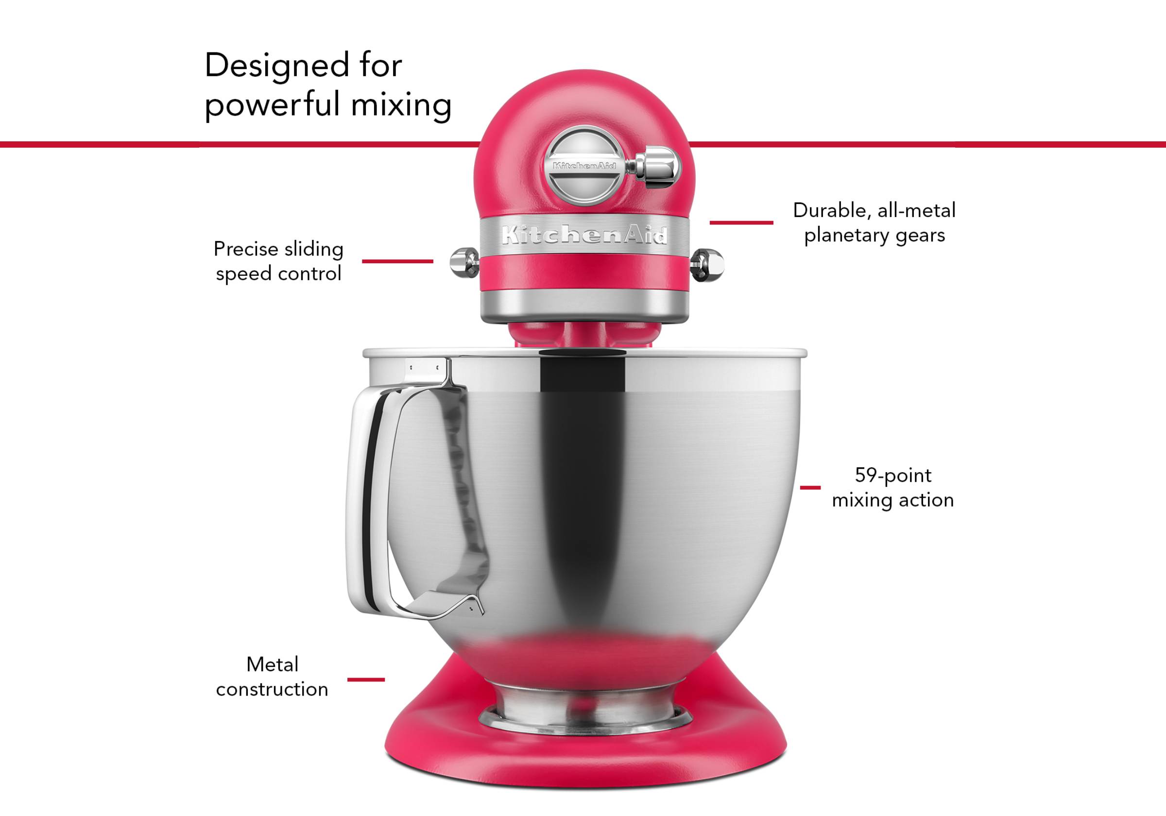 New KitchenAid 4.7L Artisan Stand Mixer 2023 Colour of the Year Hibiscus KSM195