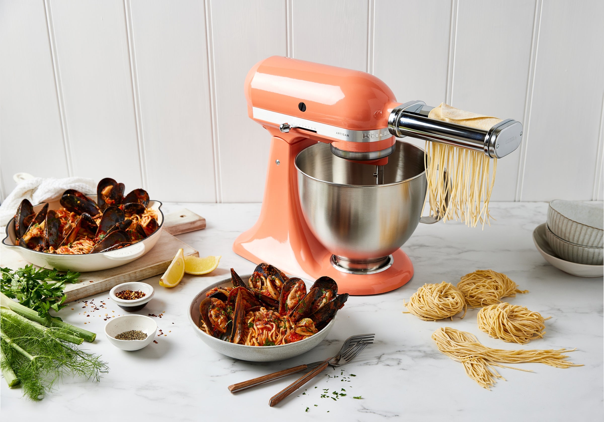 New KitchenAid Pasta Cutter & Angel Attachment KSMPCA