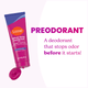 Open tube of Lume Cream Deodorant plus Sweat Control alongside the text: Preodorant. A deodorant that stops odor before it starts!