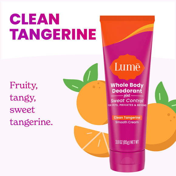 Lume Whole Body Deodorant Invisible Cream, Clean Tangerine - 2.2 oz