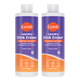 Two purple and orange bottles of Laundry Stink Eraser Detergent Booster with the text "Eliminate odors detergents leave behind. Up to thirty six loads." There are three icons indicating it removes odor from activewear, bath towels, and bras and intimates