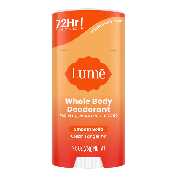 Orange bar of Lume Clean Tangerine scented solid deodorant stick