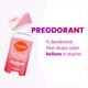 Open Lume peony rose scented cream deodorant stick and the text: Pre odorant a deodorant that stops odors before they start