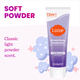 Purple Lume cream deodorant tube over clouds and stars and the text: Classic light powder scent