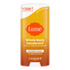 Bright orange and white Lume toasted coconut scented cream deodorant stick