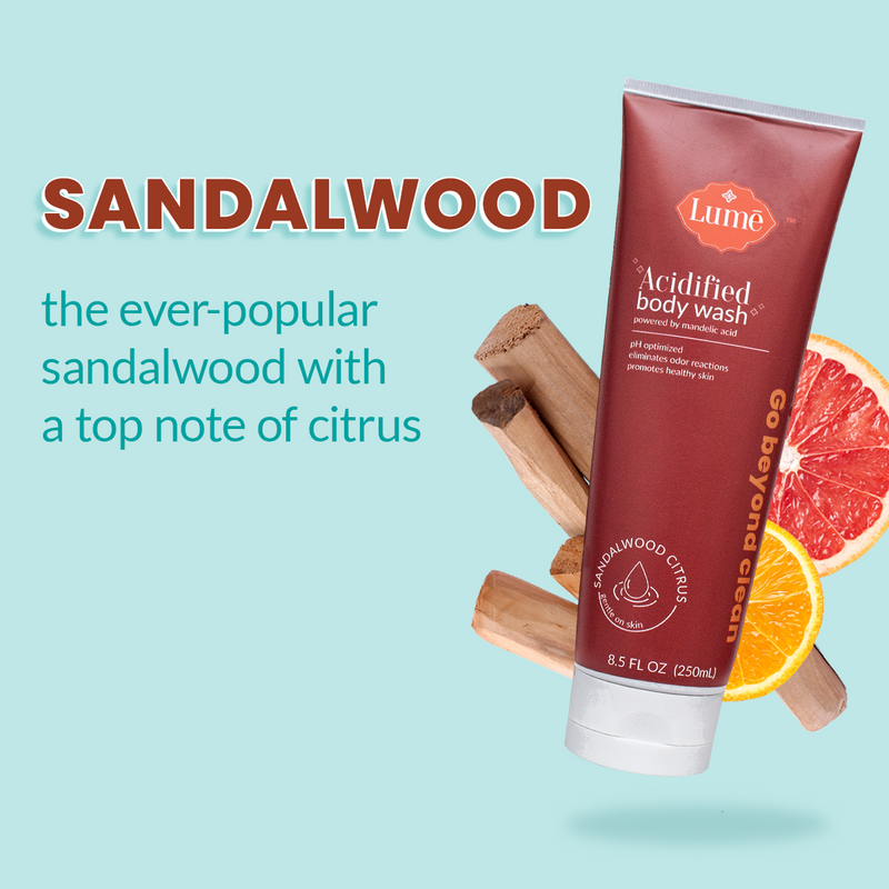 lume sandalwood citrus body wash