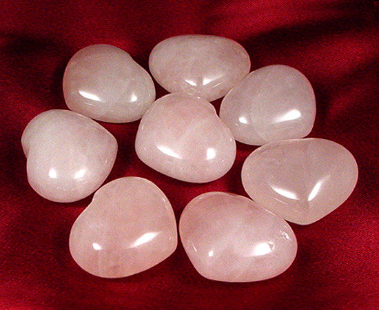 small rose quartz hearts