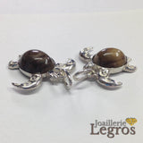 Bijou Pendentif tortue de mer Mahori en argent 925 et bois fossile joaillerie legros bijouterie