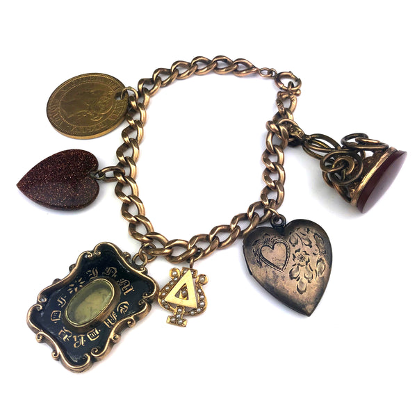 antique edwardian charm bracelet