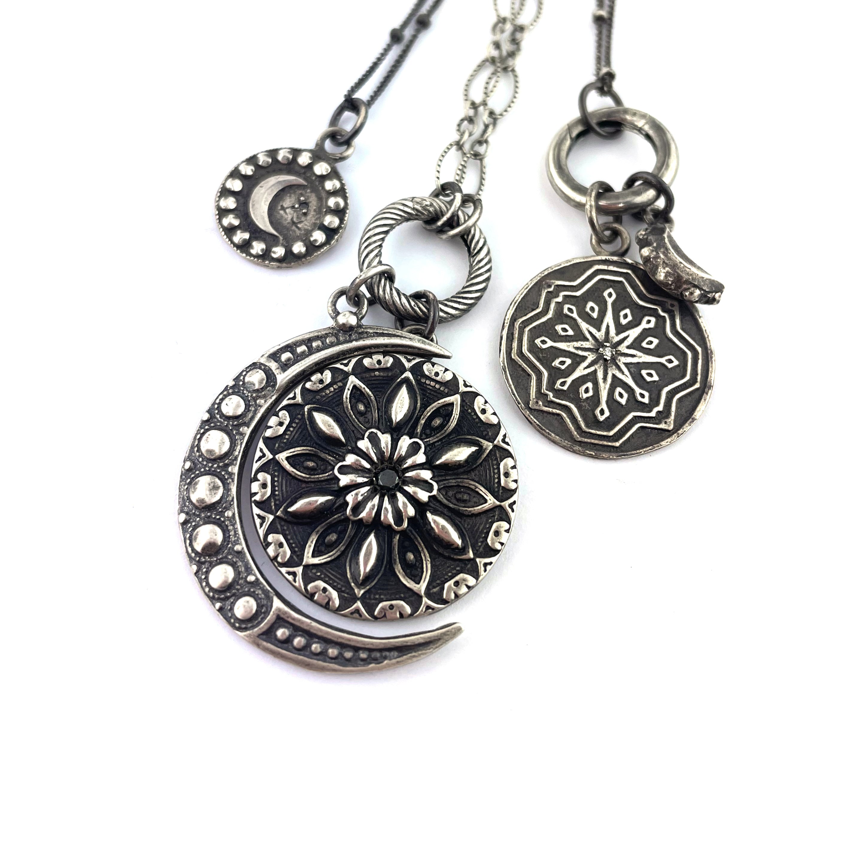 Compass Rose Design Antique Button & Modern Vintage Jewelry