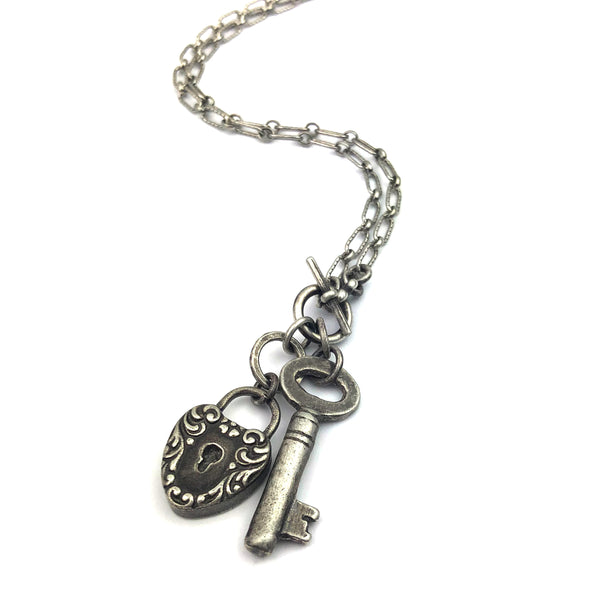 valentines day lock and key necklace