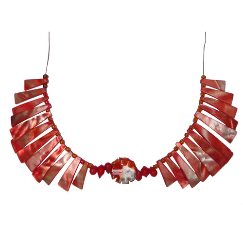 Rajola Necklace - Mermaids - Choker - Coral Fringes - Cameo-54430