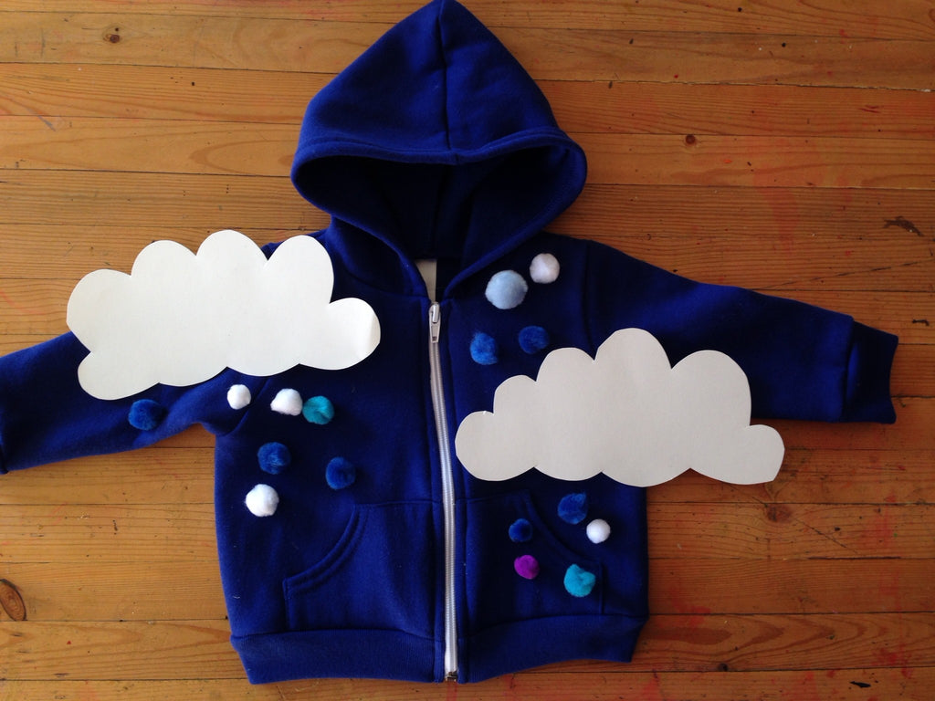Halloween Blue Hoodie Costume Rainy Day Clouds