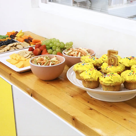 Cupcakes and snacks at a Children's Birthday Party at Collage Collage