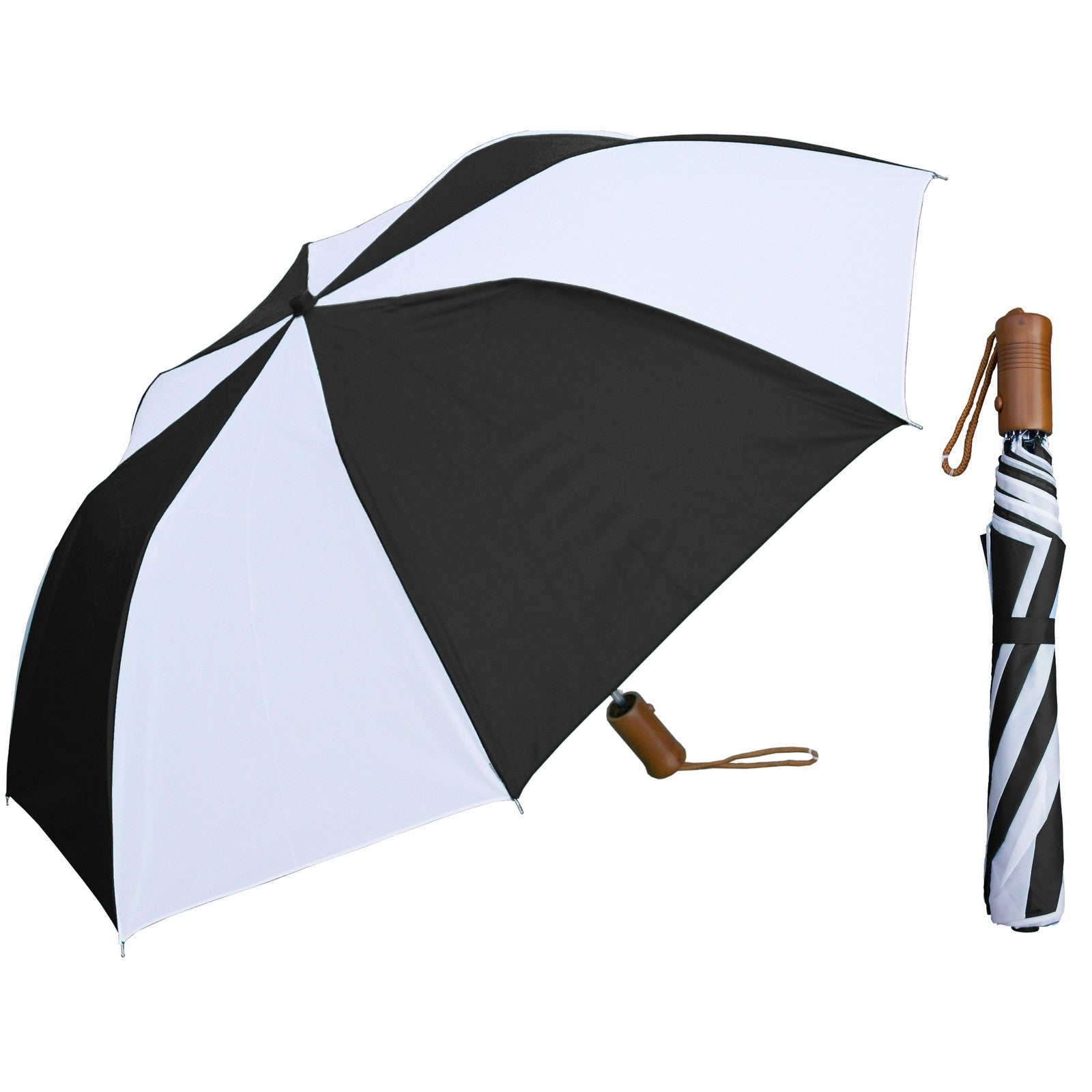 Buy Wholesale Auto Open Deluxe Umbrella Two Tone Colors With Wood