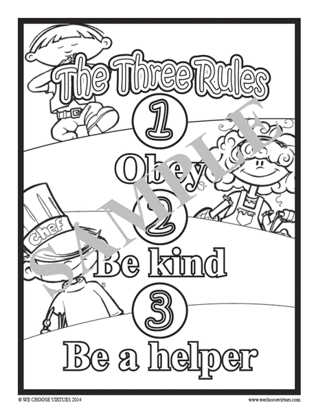 Download Kids of VirtueVille Coloring Pages PDF - We Choose Virtues