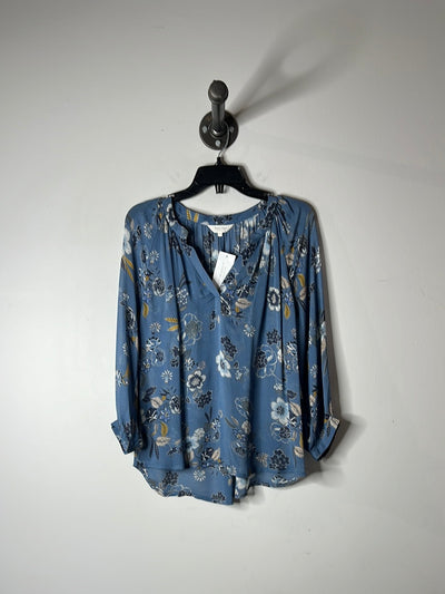Part Two Blue/Floral Sheer Top