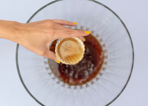 1/3 cup of earl grey tea poured into bowl