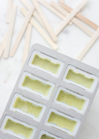 organic matcha in Popsicle forms