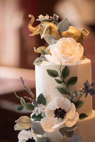 gold elephant cake toppers