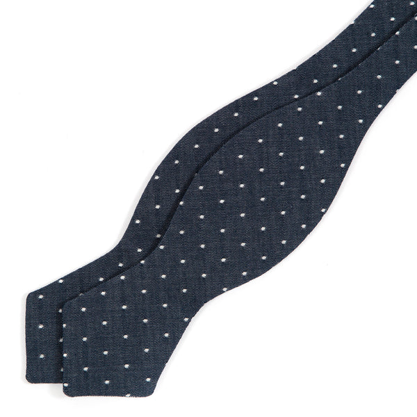 Indigo Dot Chambray Bow Tie | The Cordial Churchman