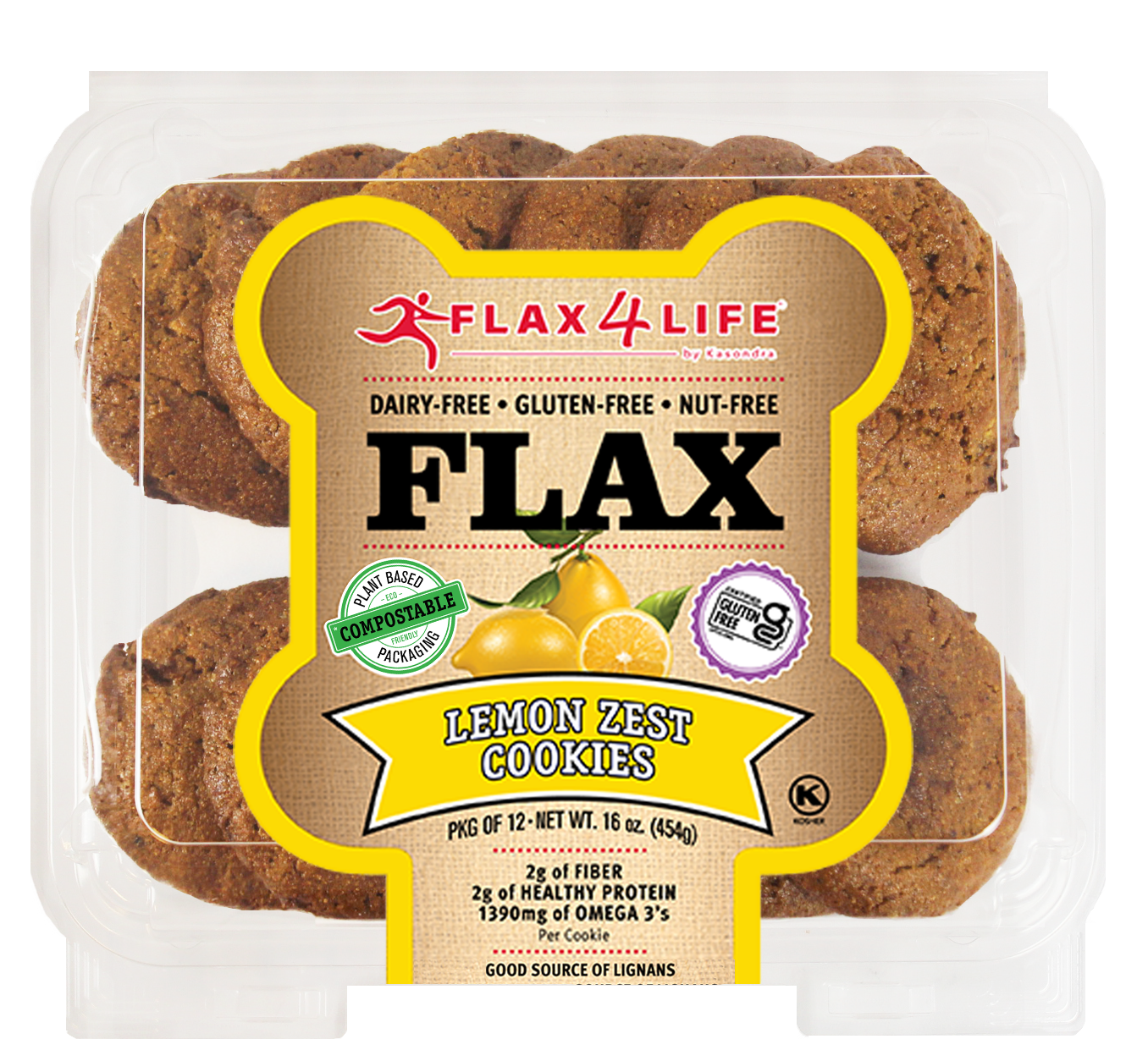 Lemon Zest Cookies- 12 ct - Flax4Life product image