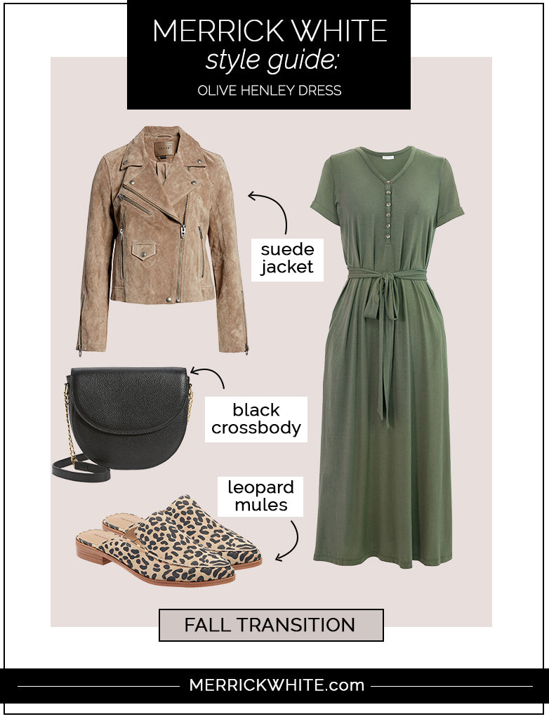 olive henley dress for fall